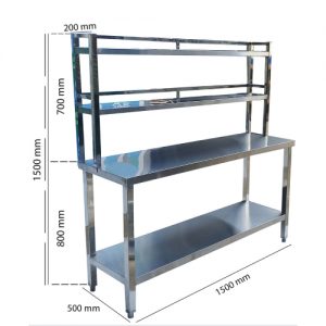 Bàn Inox Có Kệ Trên BAI-04