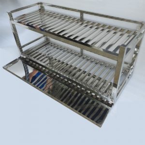 Kệ Inox 2 Tầng Treo Tường Có Khay Hứng Nước KEI-12