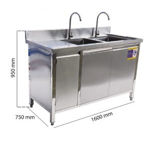 Tủ Inox Có 2 Bồn Rửa Đẹp TUI-13