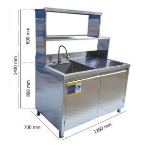 Tủ Inox Có Bồn Rửa Và Kệ Trên Đẹp TUI-10