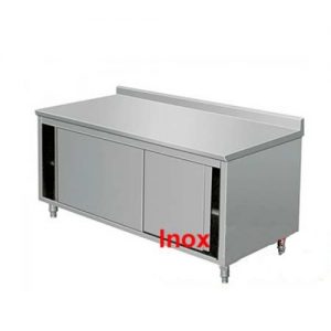 Tủ Inox Cửa Lùa Có Kệ Giữa TUI-03