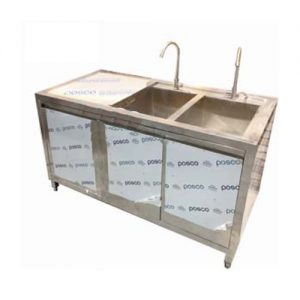 Tủ inox có chậu rửa đôi