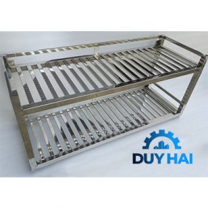 Kệ Inox Song 2 Tầng Treo Tường KEI-04