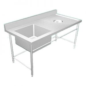 Chậu Rửa Công Nghiệp 1 Hố Có Lỗ Xả Rác