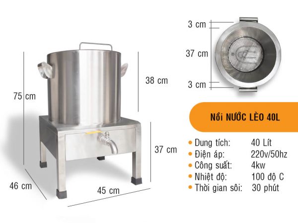 Nồi Nấu Nước Lèo 40L